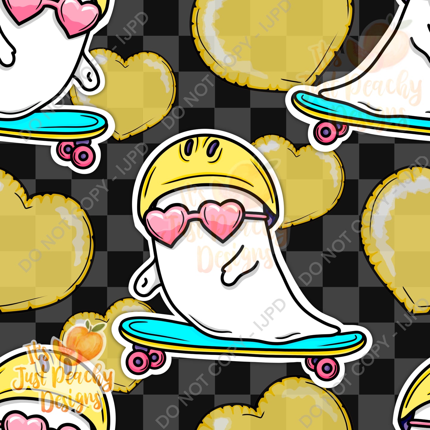 Skateboard Ghost Sticker Style- Multiple Color Options