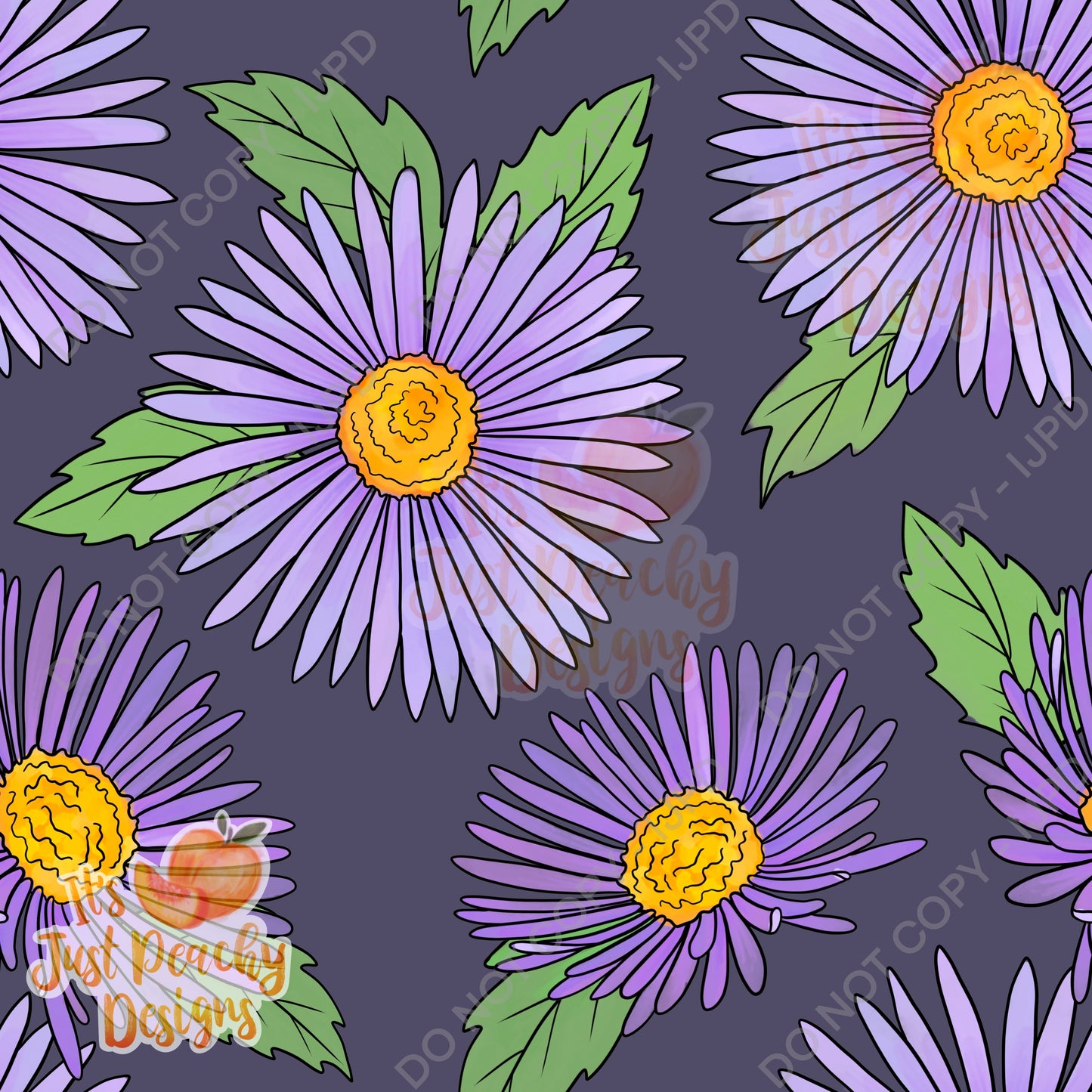 Purple Daisy Floral -Multiple Color Options
