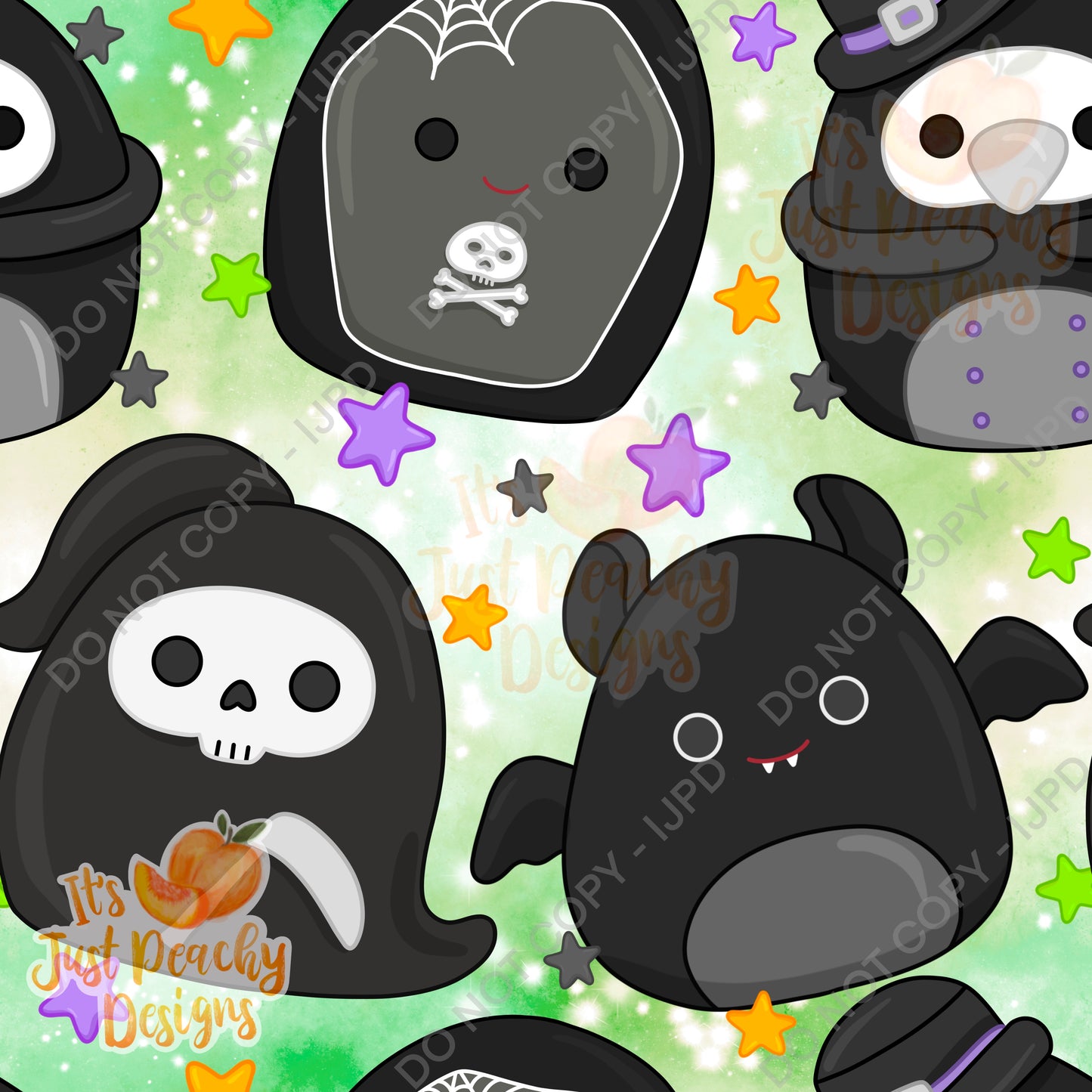 Halloween Squishies - Multiple Colors - Seamless or PNG