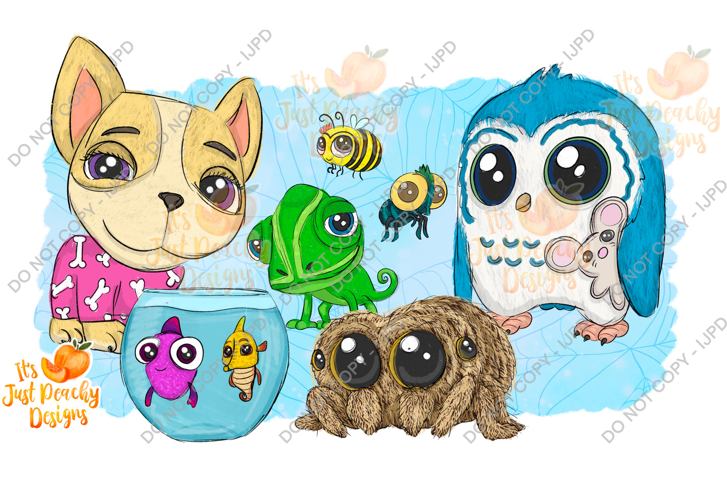 PNG- Sketchy Cute Spider and Friends- Multiple Colors