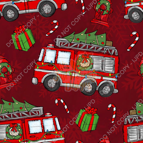 Christmas Fire Trucks- Multiple Colors