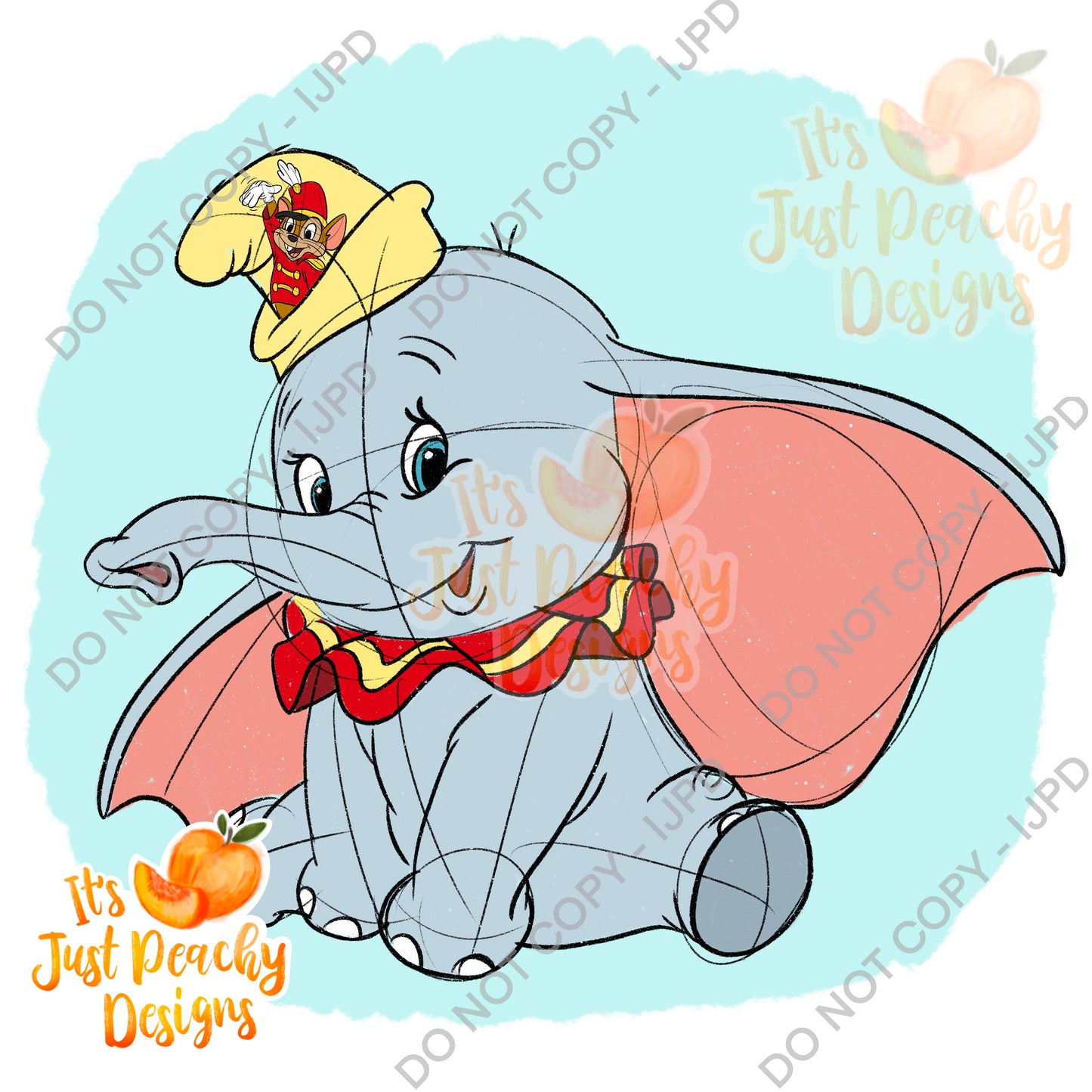 Flying Elephant with Mouse PNG