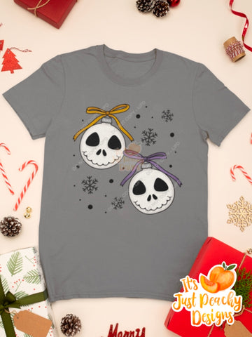 Skull Ornaments PNG- Spooky Christmas