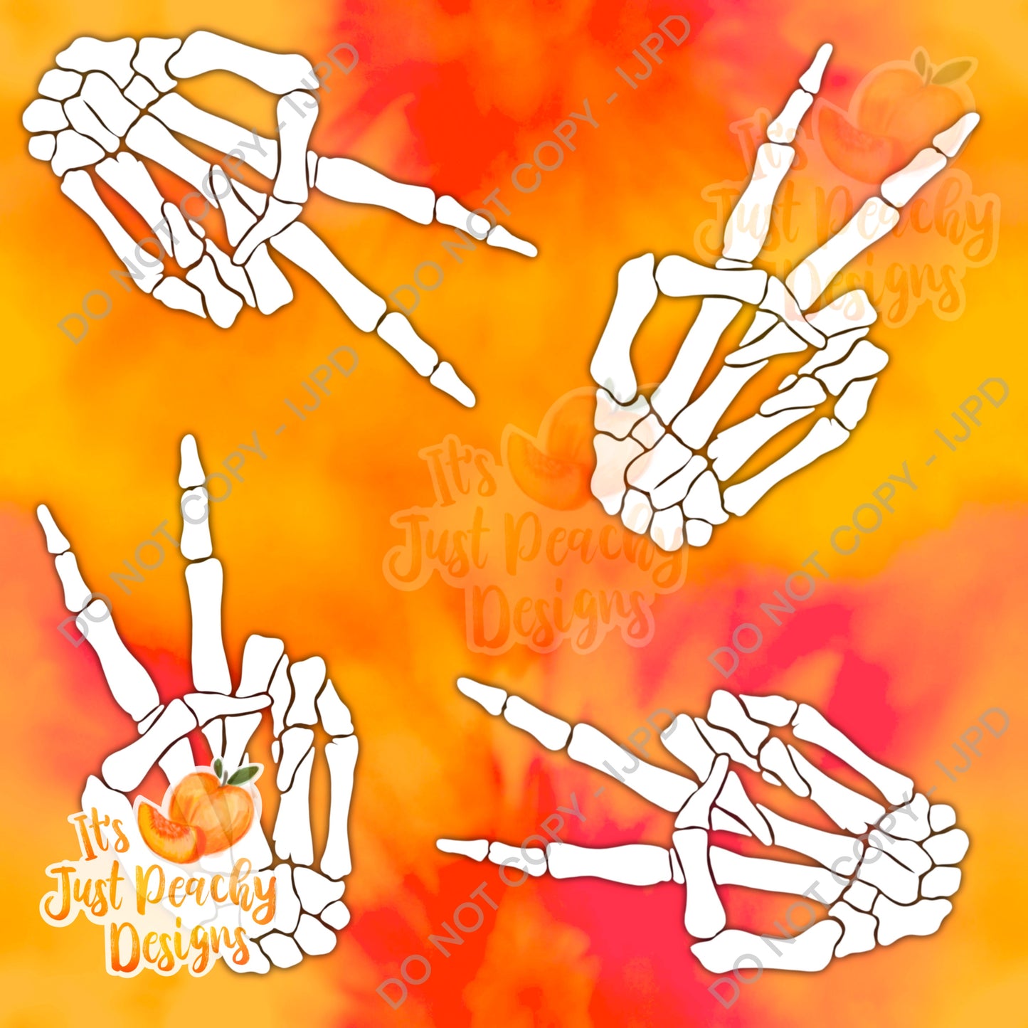 Summer Skeleton Peace Sign - Multiple Colors