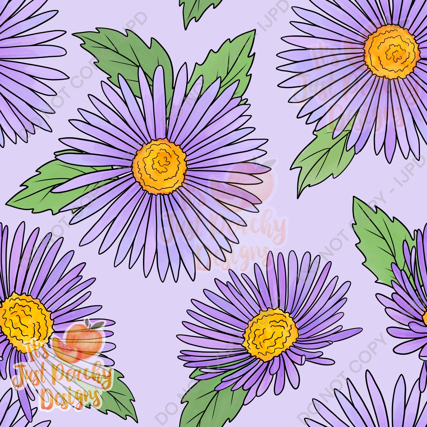 Purple Daisy Floral -Multiple Color Options