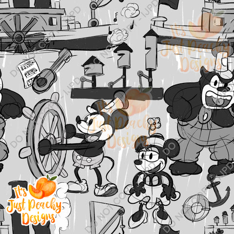 Limited Exclusive - Sketchy Steamboat Willie- Multiple Colors