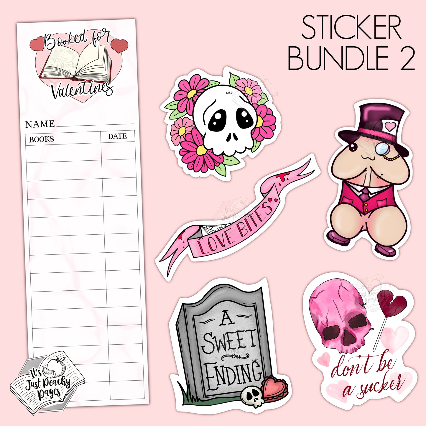 Valentine’s Sticker and Bookmark Bundle 2