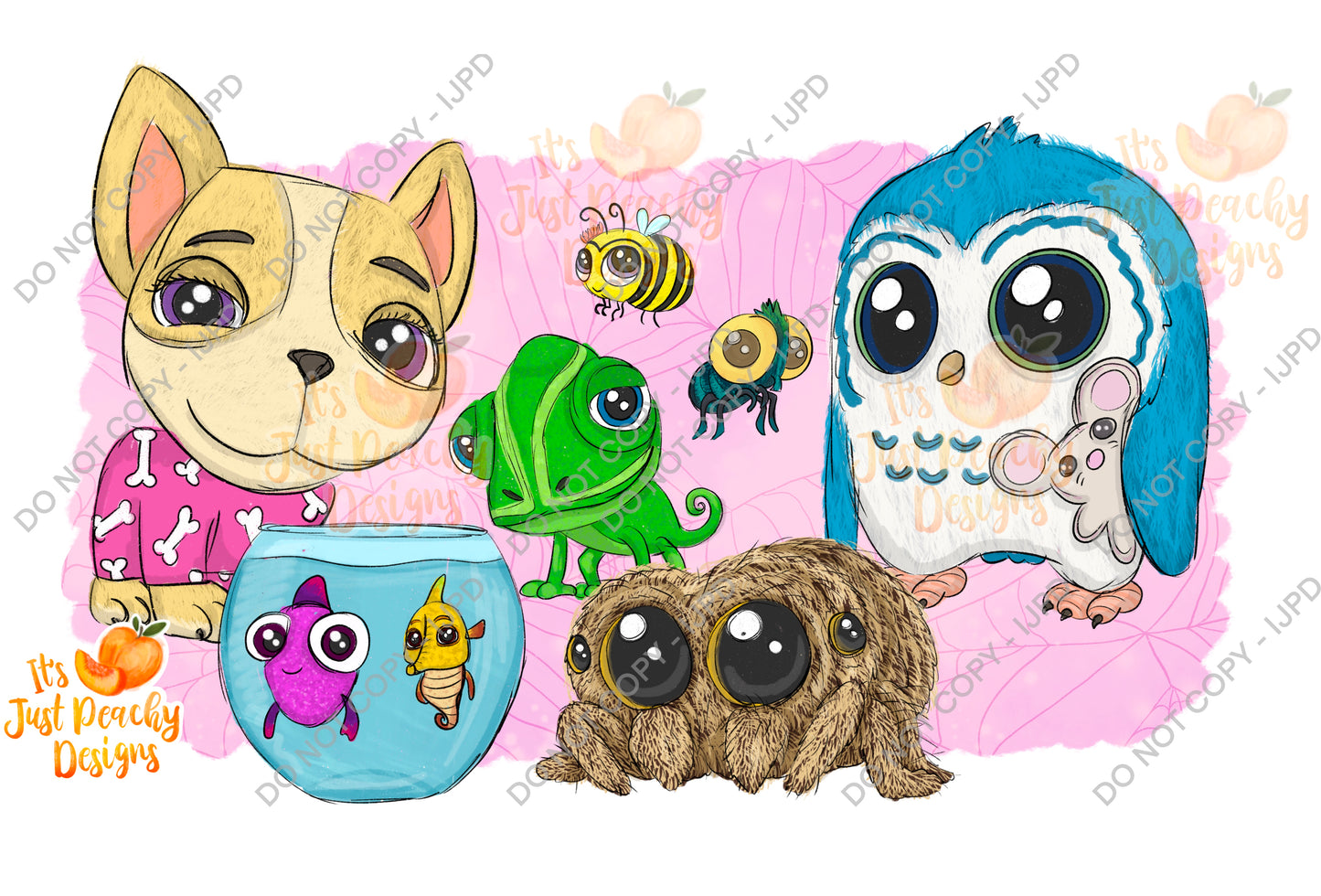 PNG- Sketchy Cute Spider and Friends- Multiple Colors