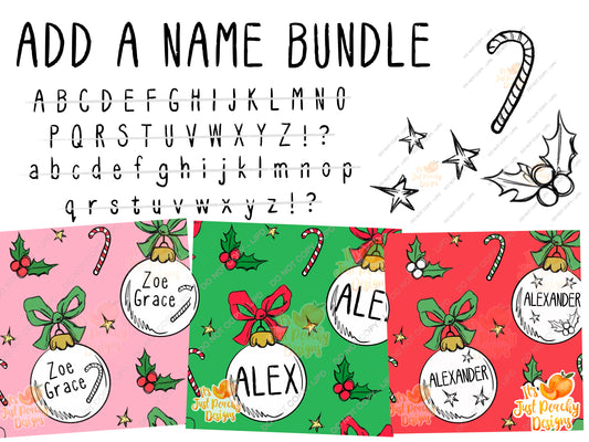 Greenie Ornament Add-A-Name Bundle