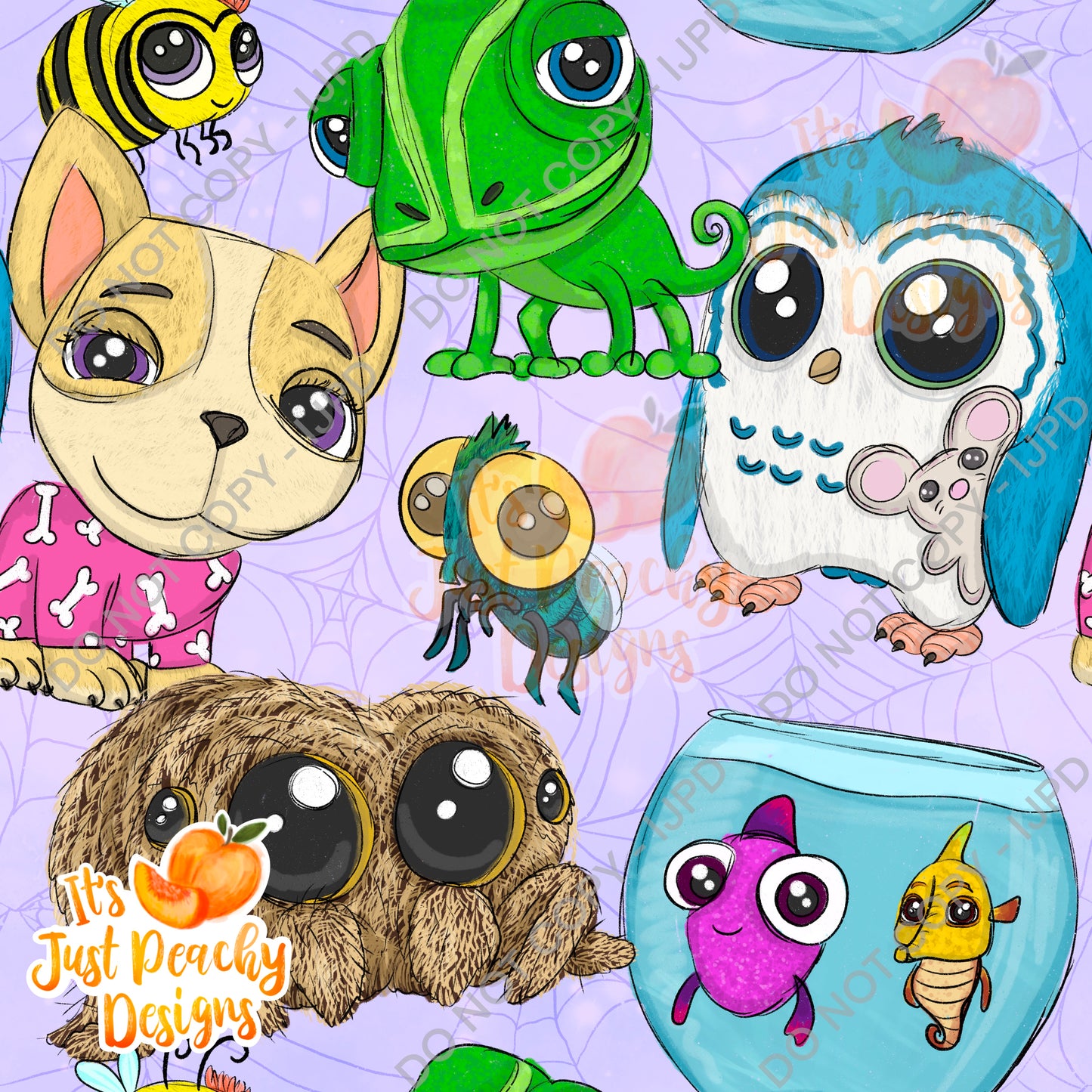 Limited Exclusive- Sketchy Cute Spider and Friends- Multiple Colors