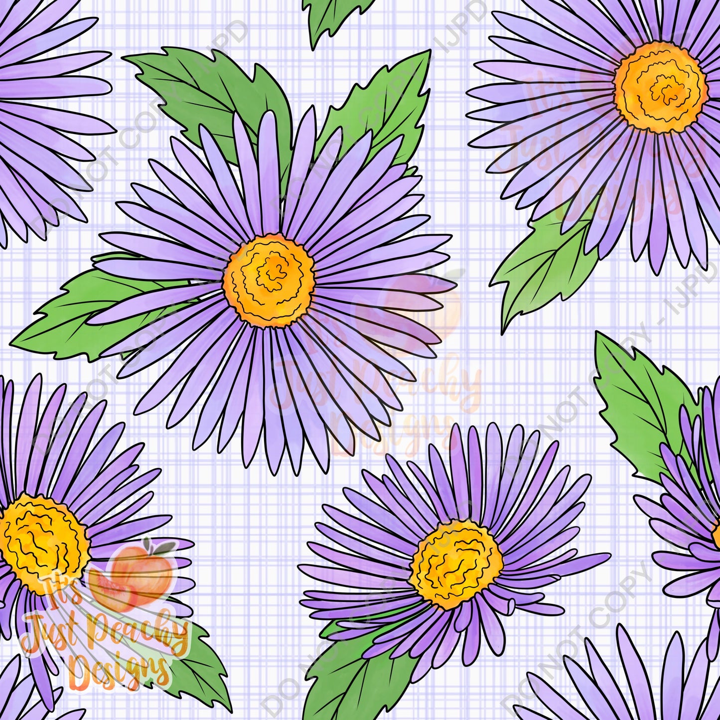 Purple Daisy Floral -Multiple Color Options