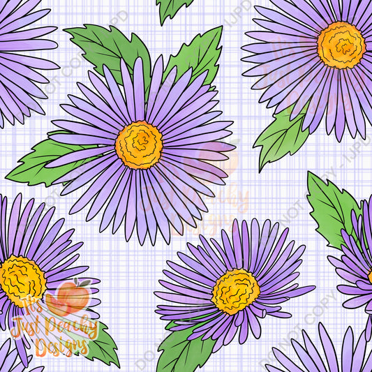 Purple Daisy Floral -Multiple Color Options