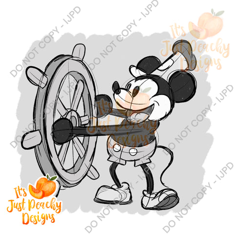 Sketchy Steamboat Willie  PNG