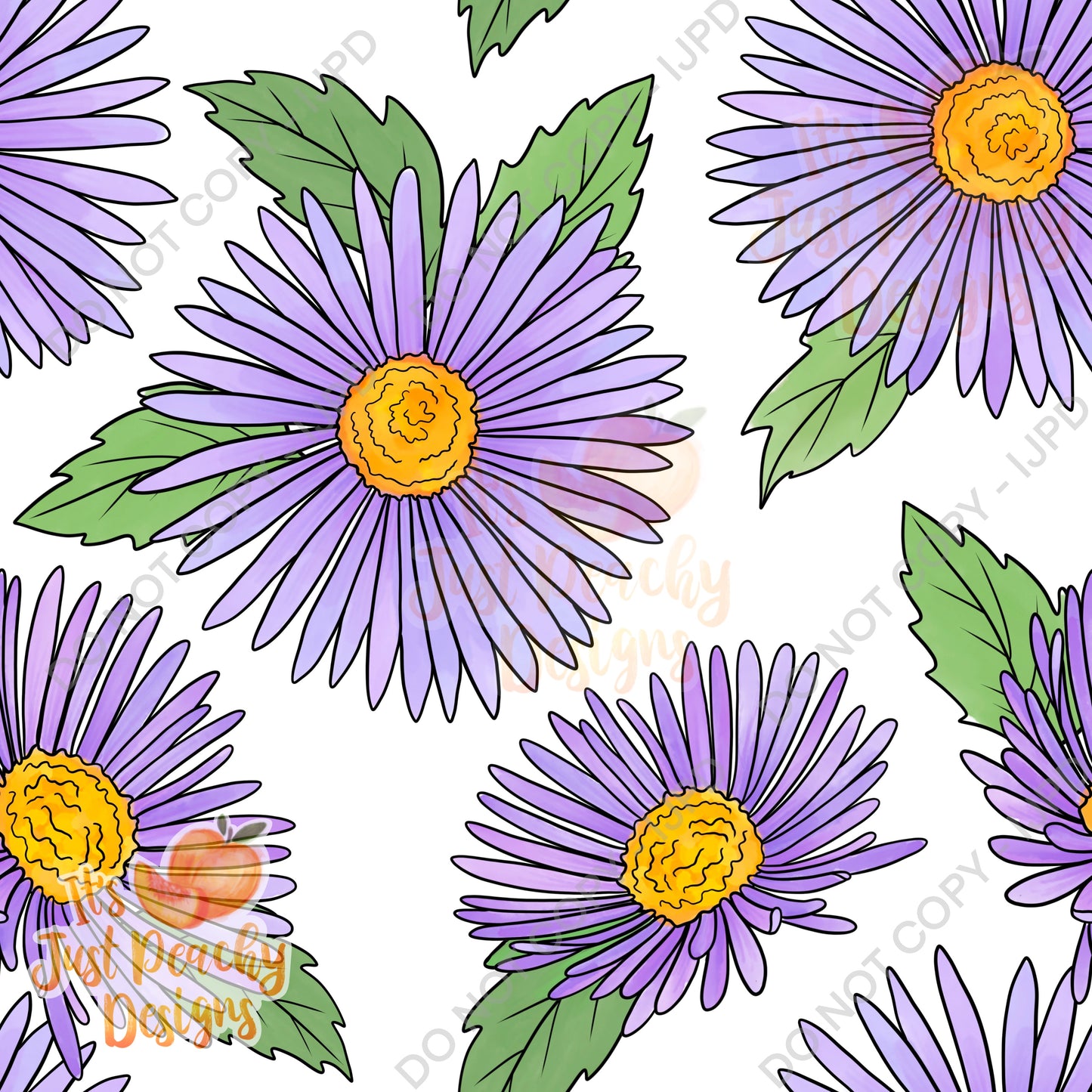 Purple Daisy Floral -Multiple Color Options