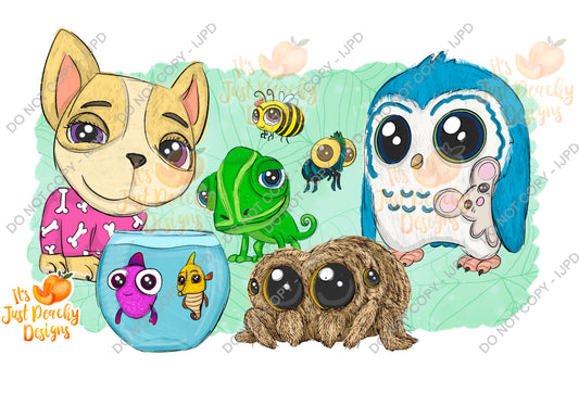 PNG- Sketchy Cute Spider and Friends- Multiple Colors