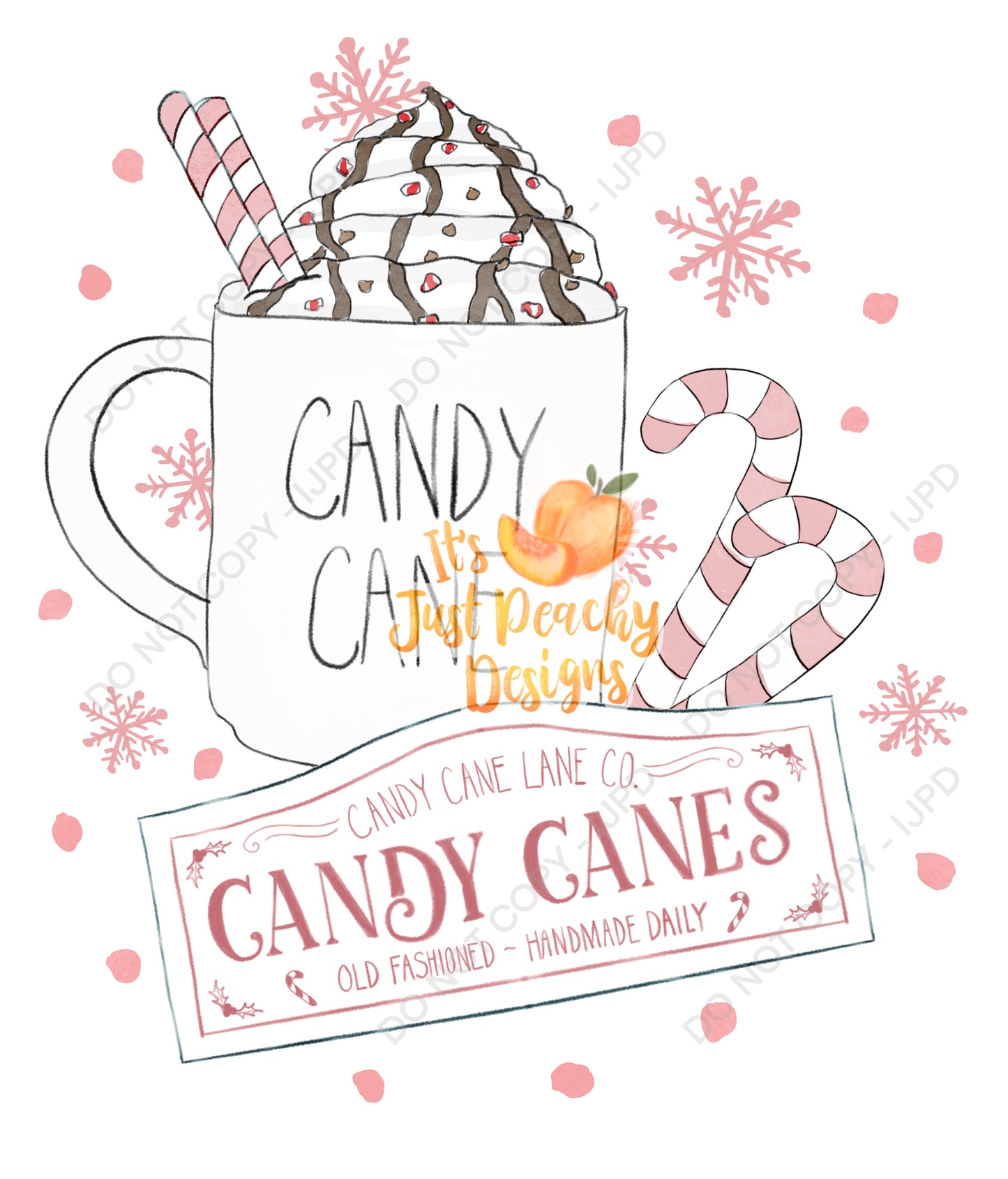 Candy Cane Mug PNG - Multiple Colors