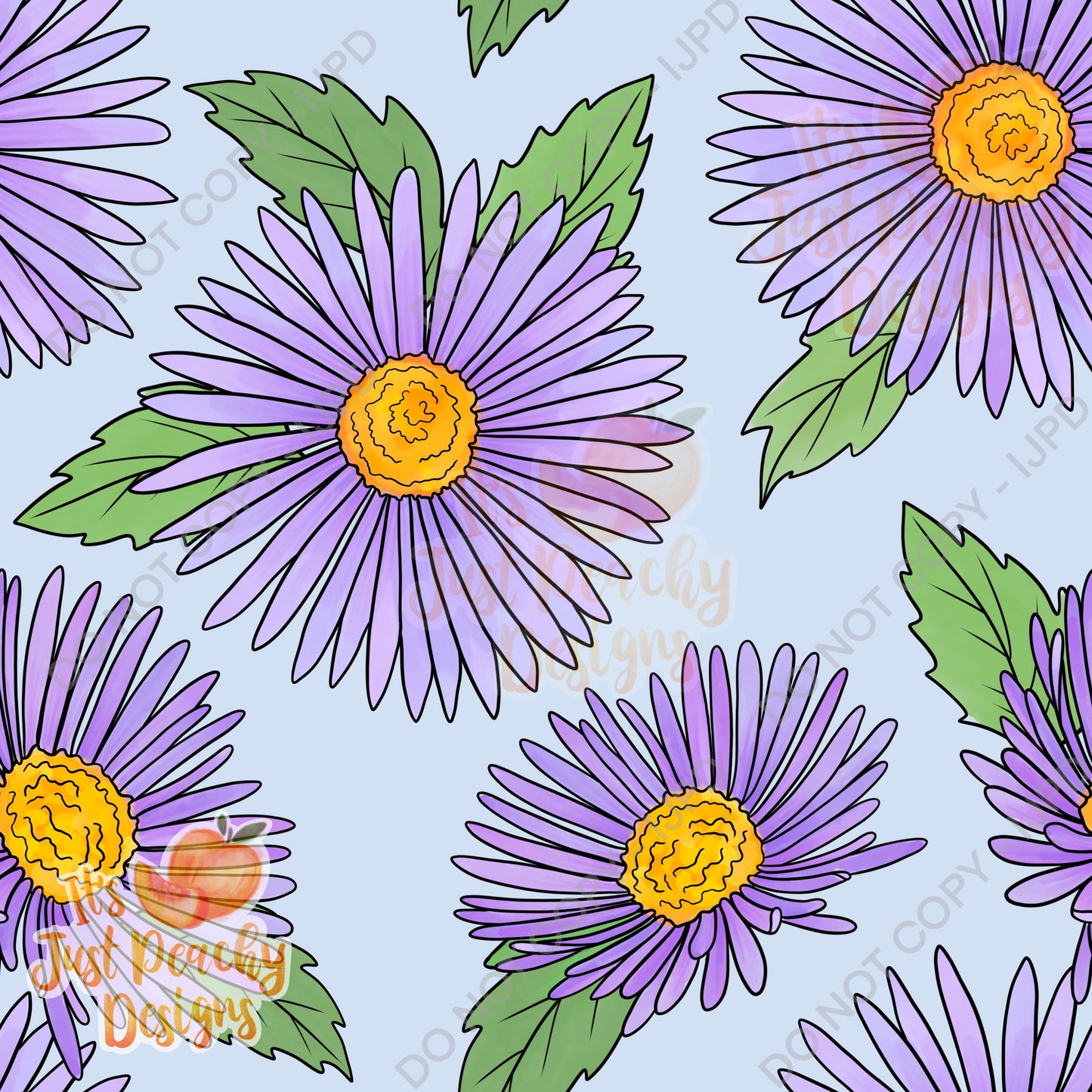 Purple Daisy Floral -Multiple Color Options