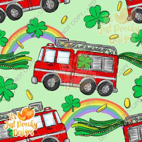 St. Patrick’s  Fire Trucks- Mini Collection - PNG and Seamless