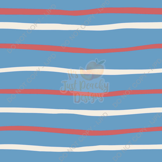 Retro RWB Doodle Stripes - Multiple Colors