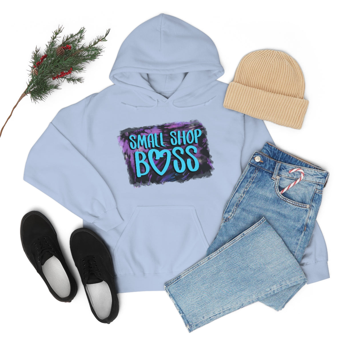 Tie Dye Small Shop Boss, Unisex Heavy Blend™ Hooded Sweatshirt