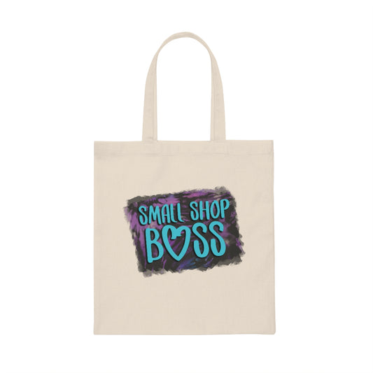 Small Shop Boss Tie Dye Canvas Tote Bag