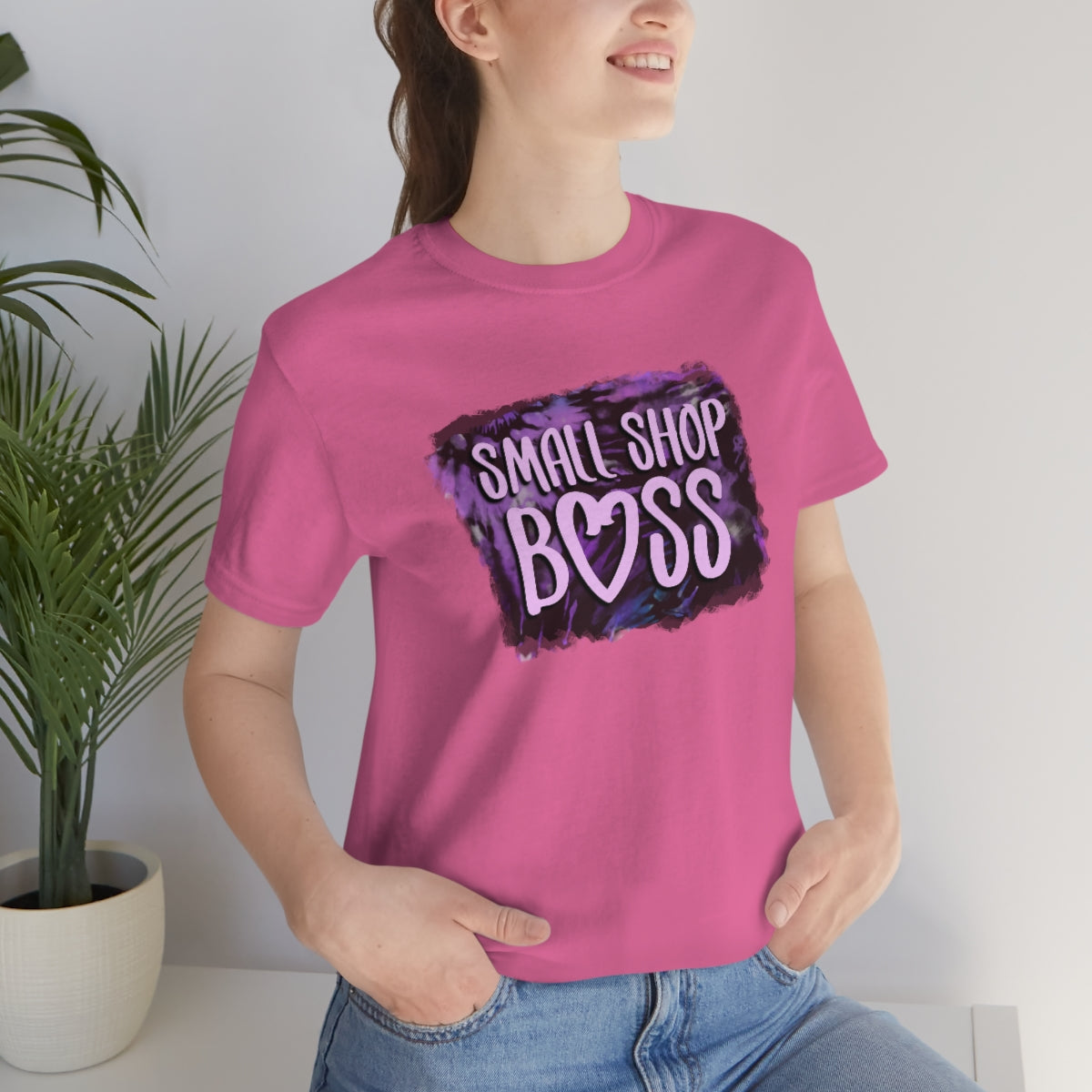 Purple Tie Dye Small Shop Boss B + C Unisex Jersey Short Sleeve Tee