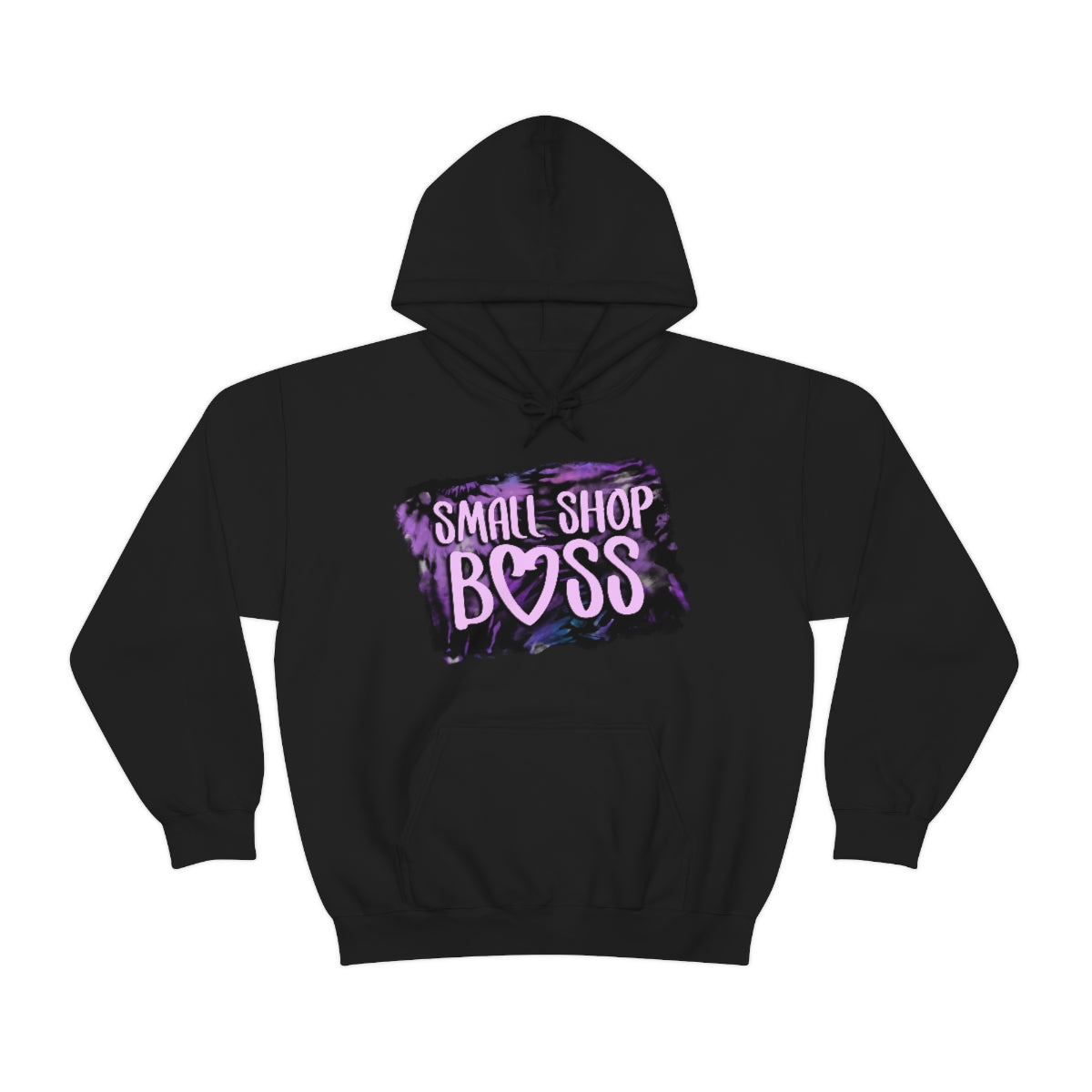 Purple Tie Dye Small Shop Boss, Unisex Heavy Blend™ Hooded Sweatshirt