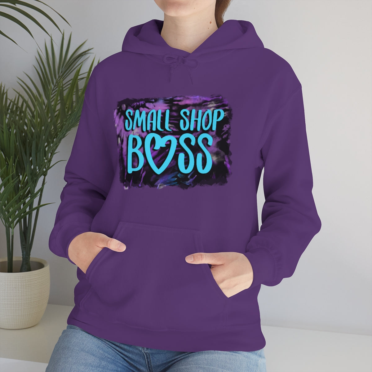 Tie Dye Small Shop Boss, Unisex Heavy Blend™ Hooded Sweatshirt