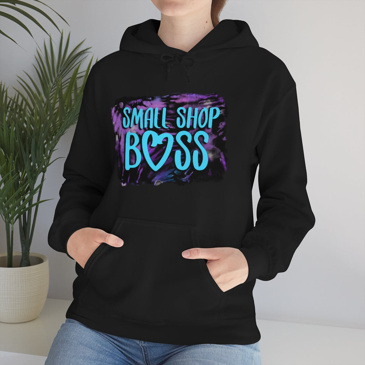 Tie Dye Small Shop Boss, Unisex Heavy Blend™ Hooded Sweatshirt