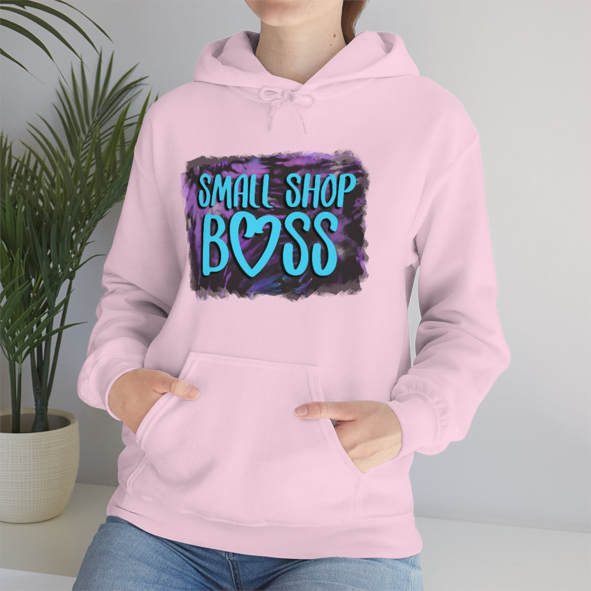 Tie Dye Small Shop Boss, Unisex Heavy Blend™ Hooded Sweatshirt