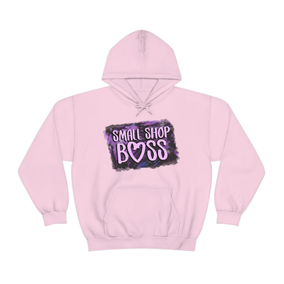 Purple Tie Dye Small Shop Boss, Unisex Heavy Blend™ Hooded Sweatshirt