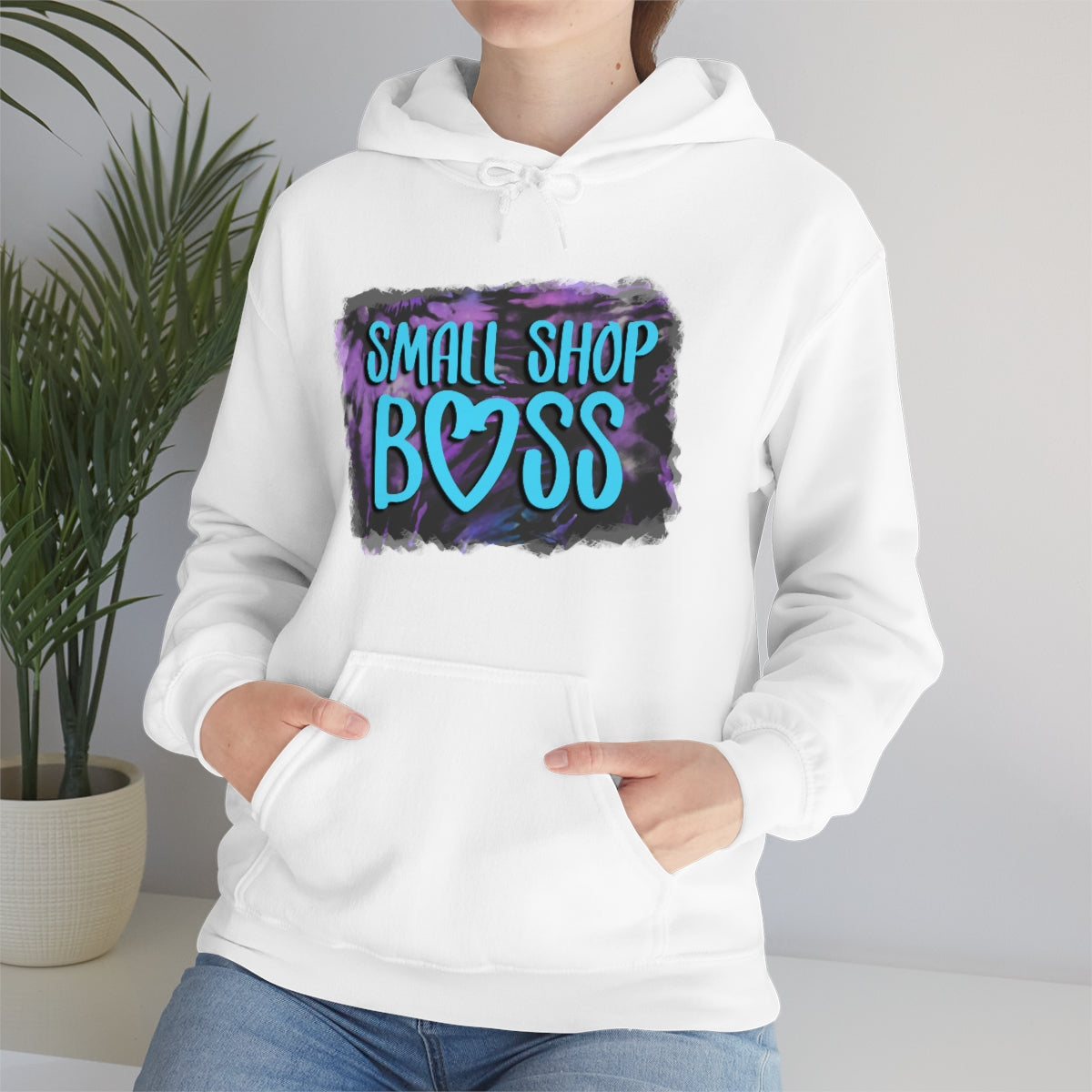 Tie Dye Small Shop Boss, Unisex Heavy Blend™ Hooded Sweatshirt