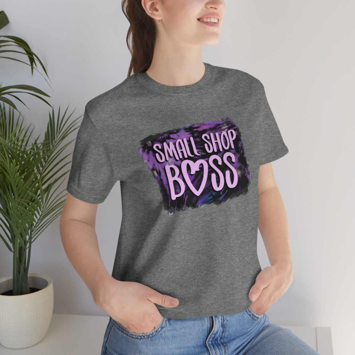 Purple Tie Dye Small Shop Boss B + C Unisex Jersey Short Sleeve Tee