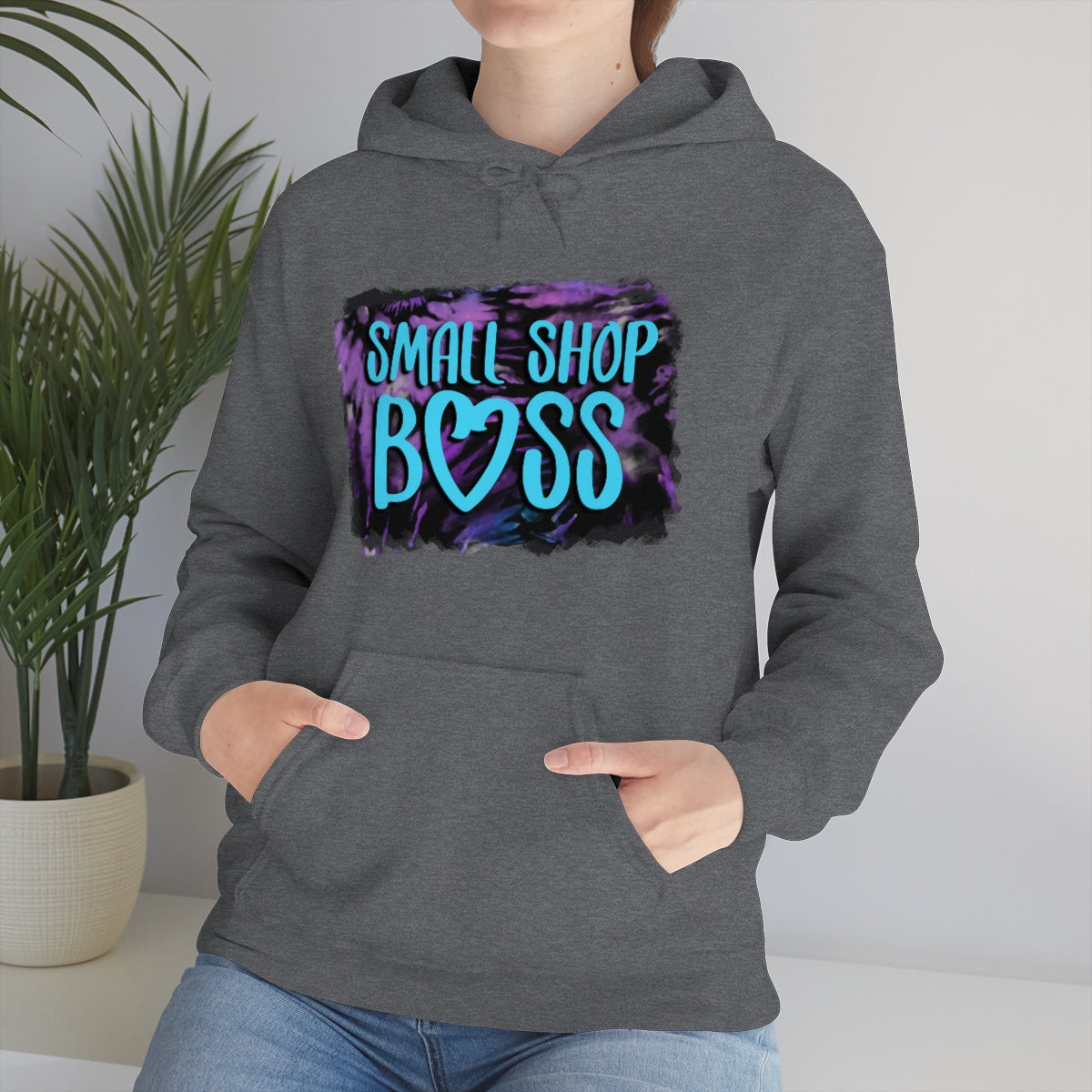 Tie Dye Small Shop Boss, Unisex Heavy Blend™ Hooded Sweatshirt