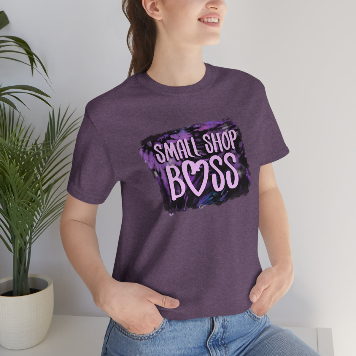 Purple Tie Dye Small Shop Boss B + C Unisex Jersey Short Sleeve Tee