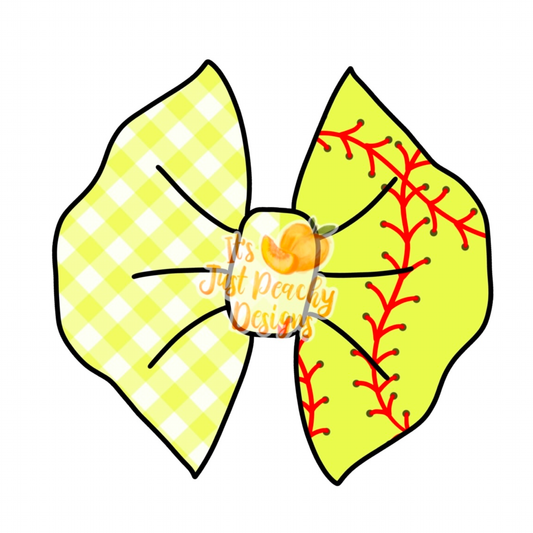 Half/Half Bows- Gingham Softball