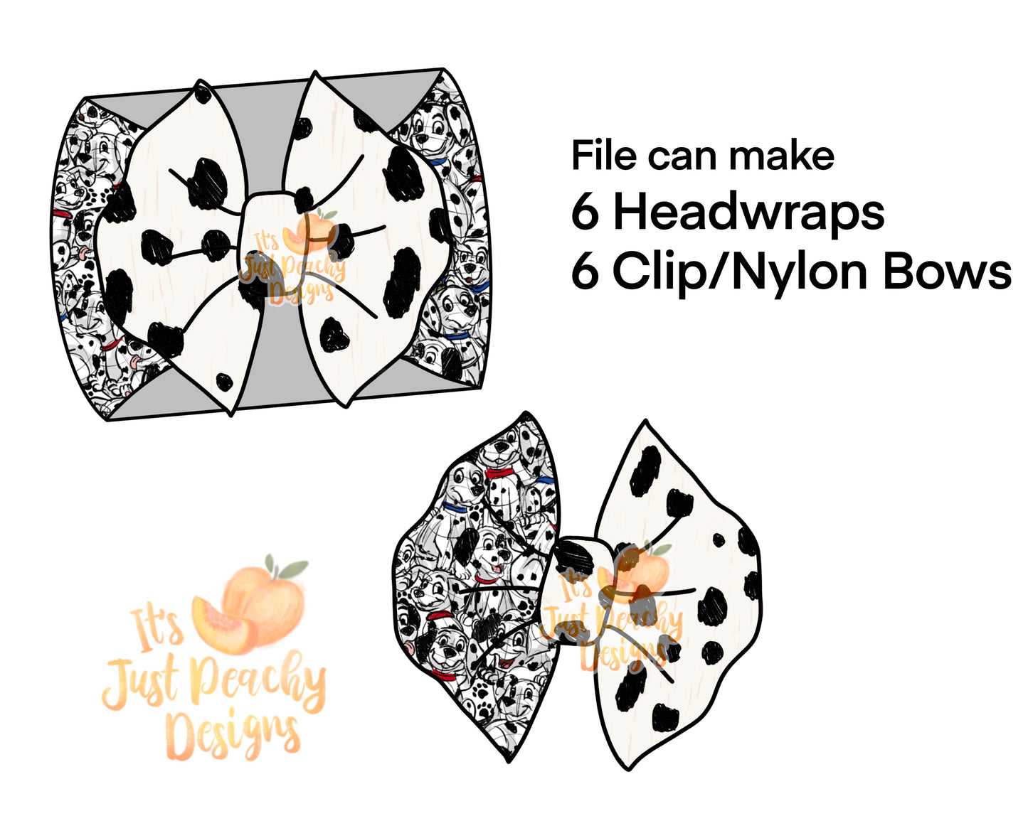 Half/Half Bows-  Puppy Spots