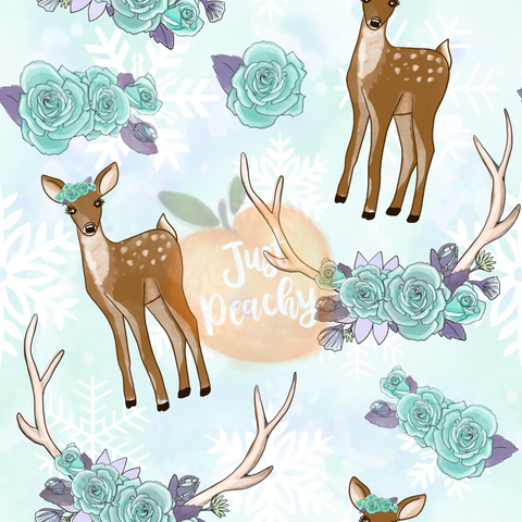 Winter Roses Deer - Multiple Colors