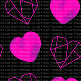 Pink Geometric Hearts- Multiple Colors