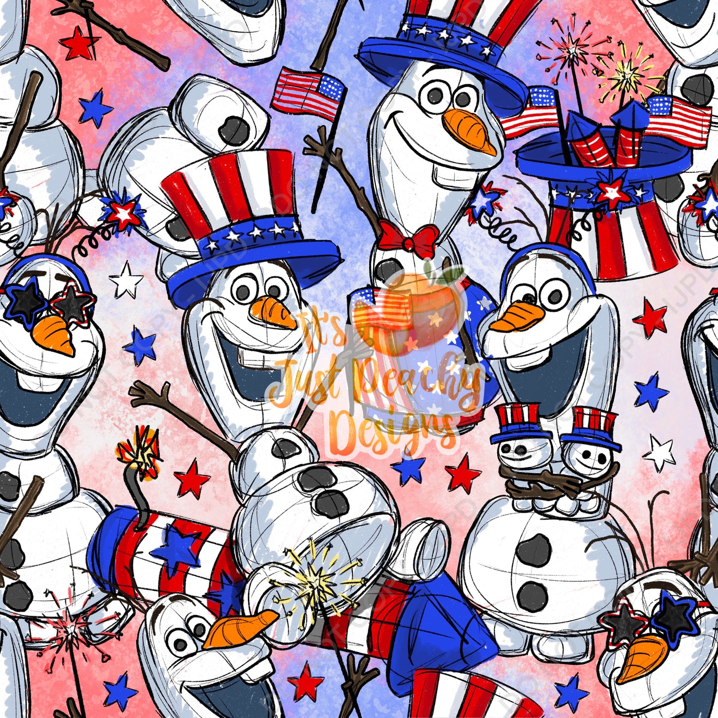 Patriotic Snowman