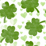 Watercolor Clovers and Hearts