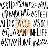 Commercial Pandemic Hashtags- Multiple Colors