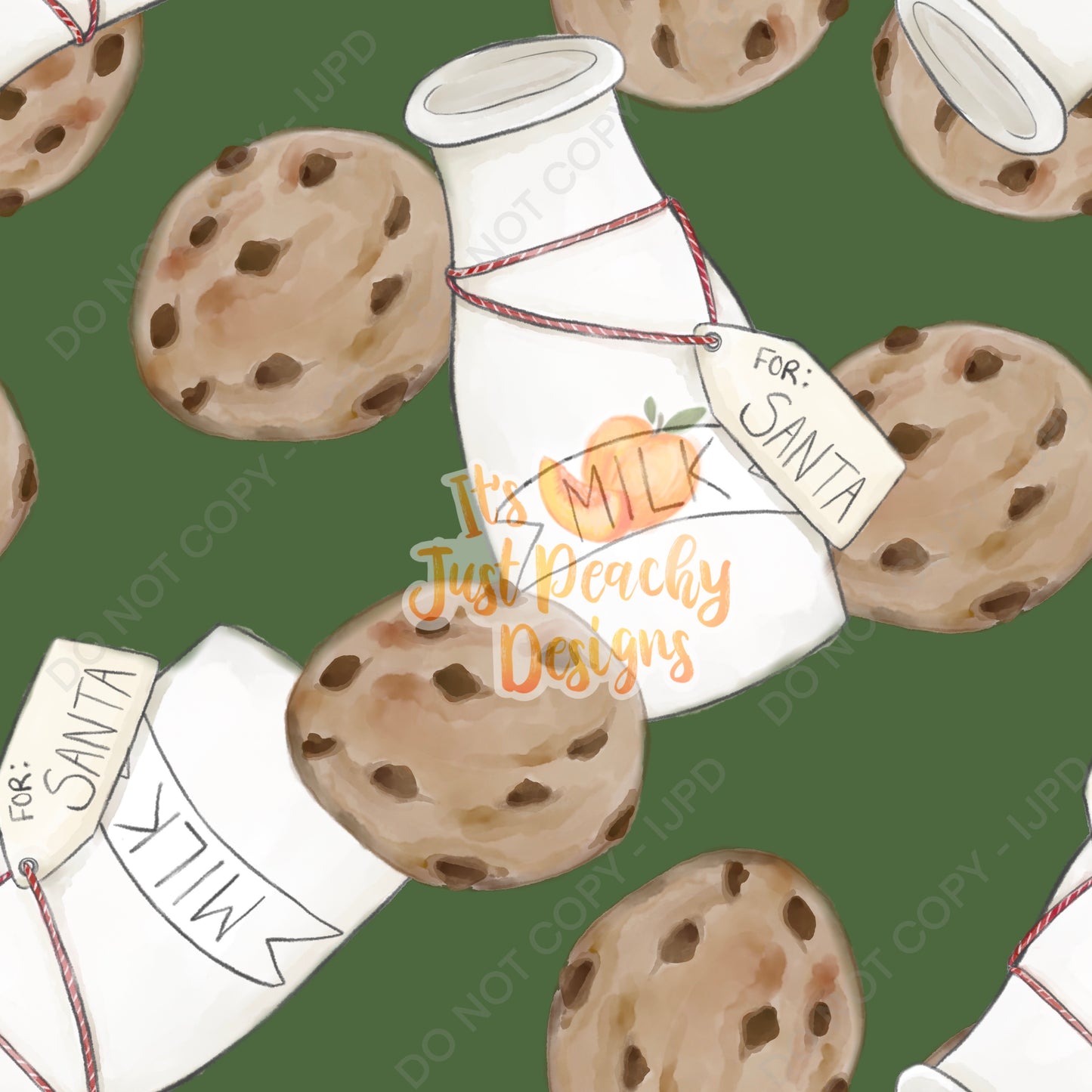 Watercolor Milk and Cookies - Multiple Colors