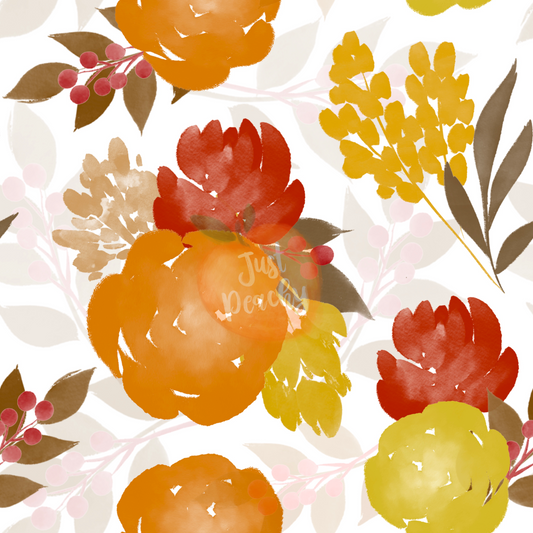 Fall Watercolor Floral - Multiple Colors