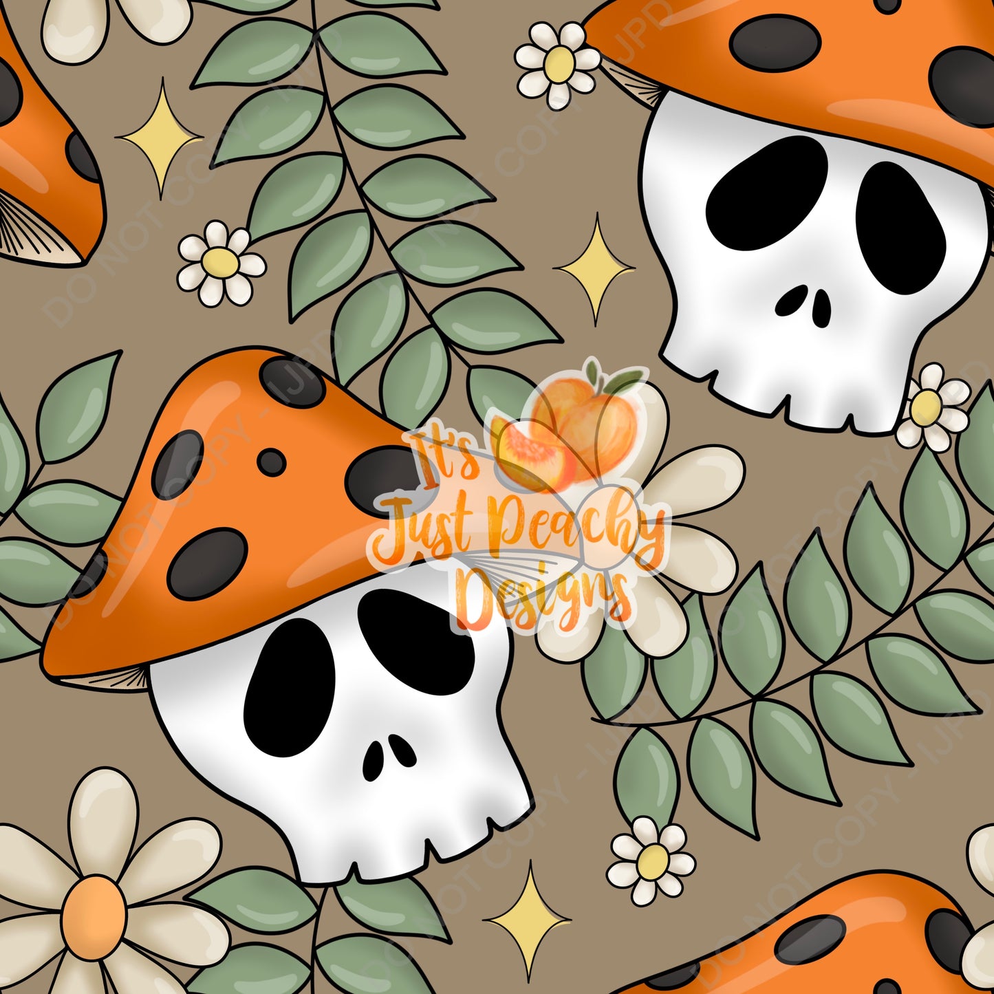 Mushroom Skull Floral- Multiple Colors