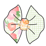 Half/Half Bows-  Gingham Floral
