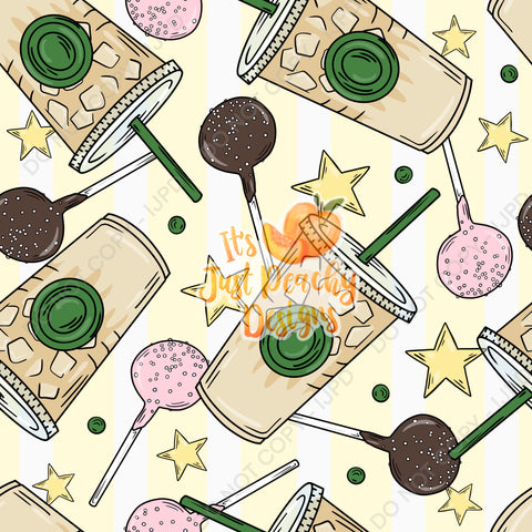 Coffee & Cake Pops Stripes- Multiple Color Options