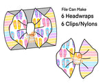 Half/Half Bows-  Flip Flops Stripes