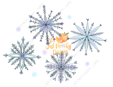 Watercolor Snowflakes PNG