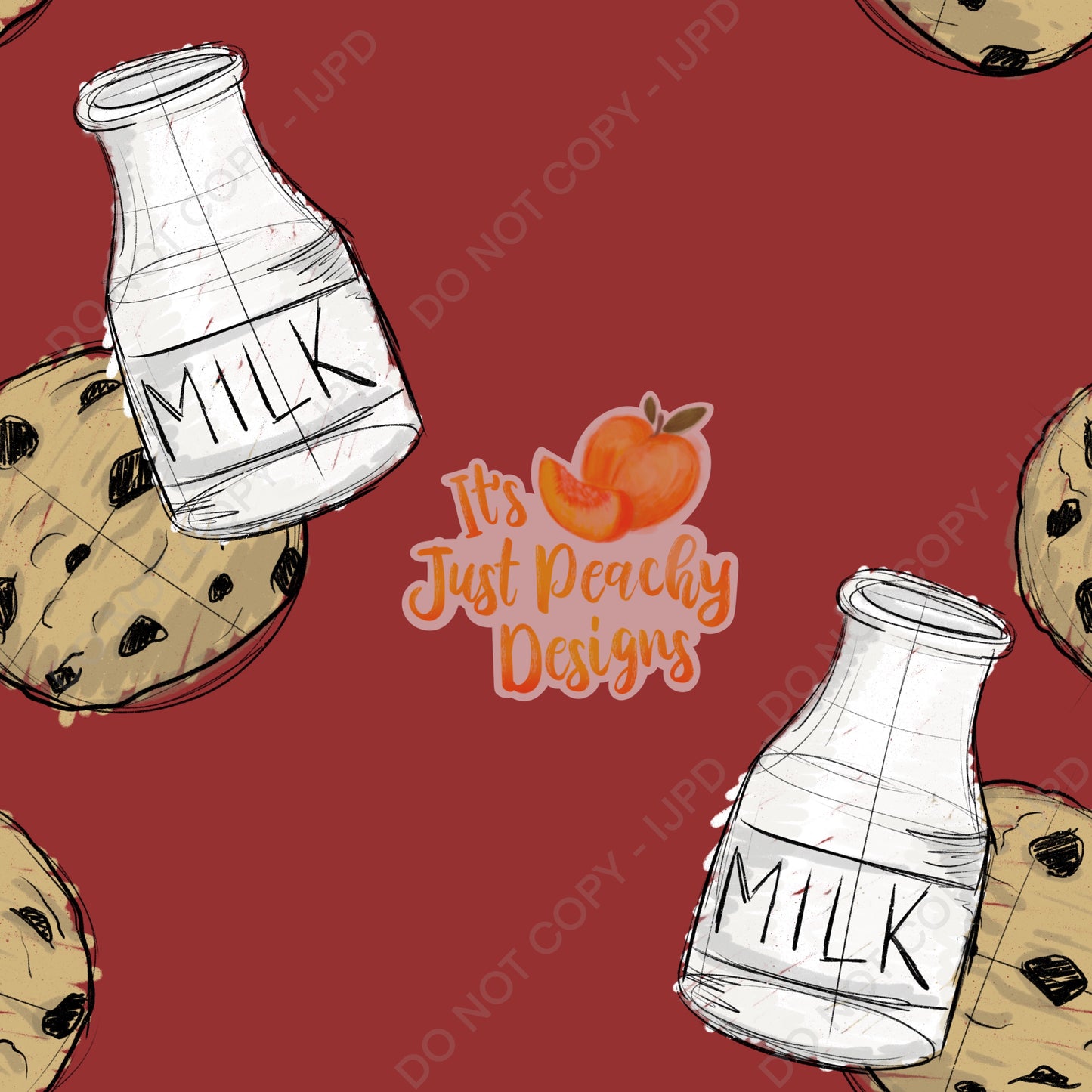 Add A Name File - Sketchy Milk and Cookies - Multiple Colors